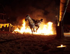 Fire Horses, night show in the medieval town of Provins for the event "Provins by Candlelight"