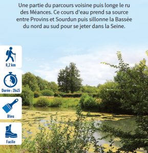 Au bord du ru des Méances, hiking circuit in the Bassée-Montois, region of Provins