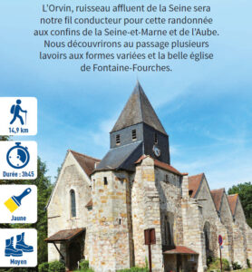 En traversant l'Orvin, randonnée pédestre dans le Bassée-Montois, région de Provins